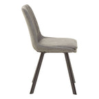 Grey Wooden Top and Metal Legs Rectangle Dining Table with 6 Brown Chairs Set | Westford