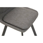 Grey Wooden Top and Metal Legs Rectangle Dining Table with 6 Brown Chairs Set | Westford