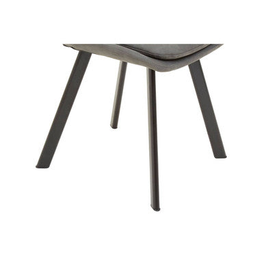 Grey Wooden Top and Metal Legs Rectangle Dining Table with 6 Brown Chairs Set | Westford