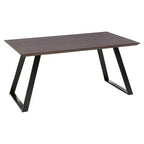 Brown Wooden Top and Metal Legs Dining Table with 6 Grey Chairs Set | Westford