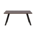 Brown Wooden Top and Metal Legs Dining Table with 6 Grey Chairs Set | Westford