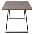 Brown Wooden Top and Metal Legs Dining Table with 6 Grey Chairs Set | Westford