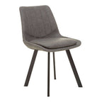 Brown Wooden Top and Metal Legs Dining Table with 6 Grey Chairs Set | Westford