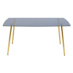 Smoked Glass Top and Slanted Legs Coffee Table with 6 Chairs Set | Wimslow