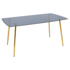 Smoked Glass Top and Slanted Legs Coffee Table with 6 Chairs Set | Wimslow