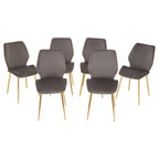 Smoked Glass Top and Slanted Legs Coffee Table with 6 Chairs Set | Wimslow
