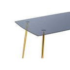 Smoked Glass Top and Slanted Legs Coffee Table with 6 Chairs Set | Wimslow