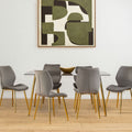 Smoked Glass Top and Slanted Legs Coffee Table with 6 Chairs Set | Wimslow