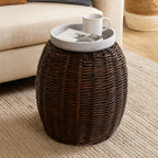 Natural Croco Rattan Stool | Maka