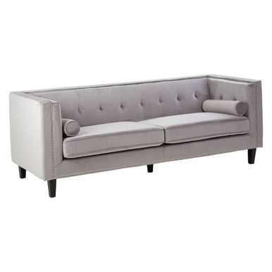 3 Seater Grey Velvet Sofa | Felisa