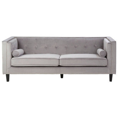 3 Seater Grey Velvet Sofa | Felisa