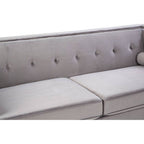 3 Seater Grey Velvet Sofa | Felisa