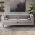 3 Seater Grey Velvet Sofa | Felisa