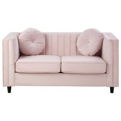2 Seater Pink Velvet Sofa, Farah