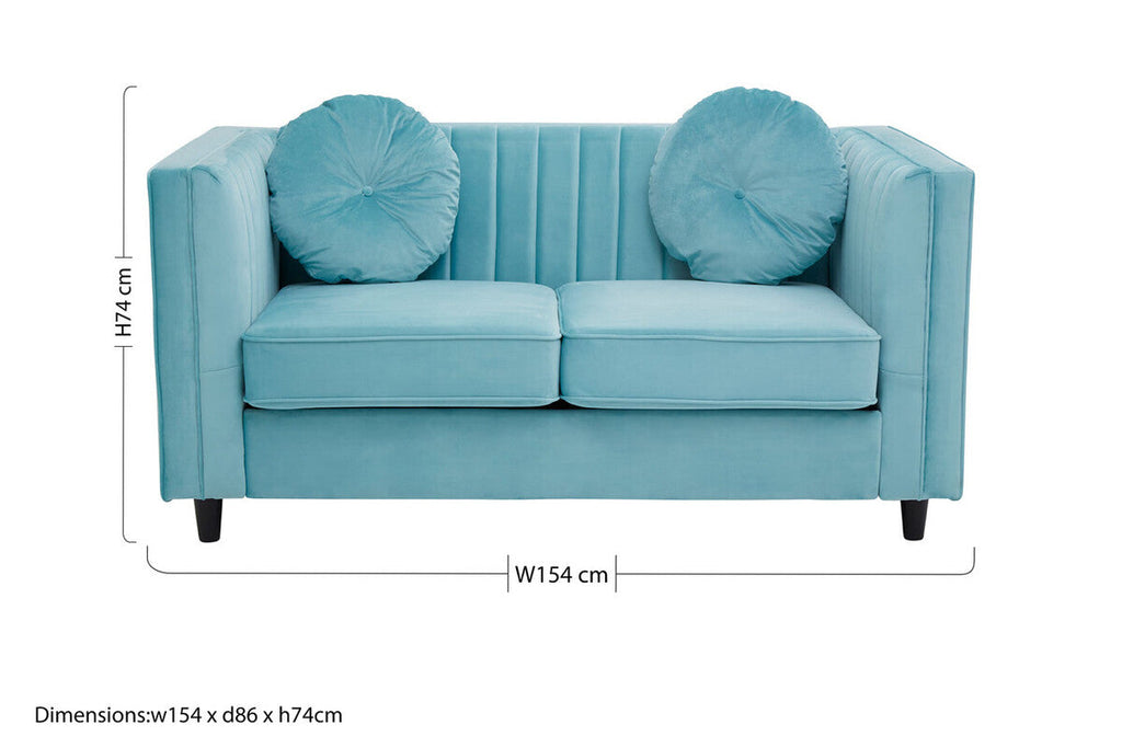 2 Seater Green Velvet Sofa | Farah