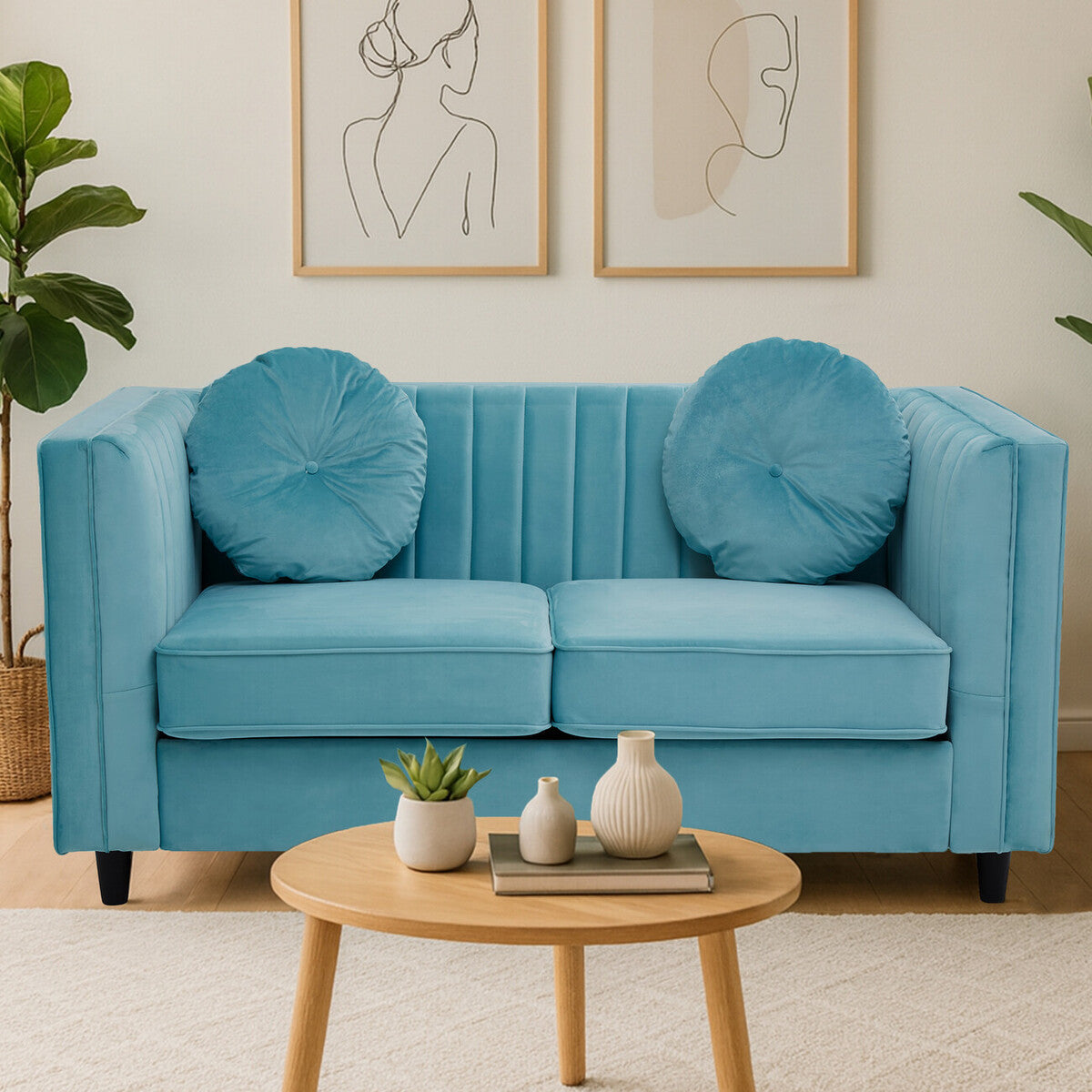 2 Seater Green Velvet Sofa | Farah