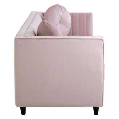 3 Seater Pink Velvet Sofa, Farah
