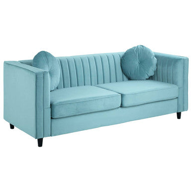 3 Seater Pastel Green Velvet Sofa | Farah
