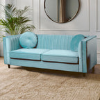 3 Seater Pastel Green Velvet Sofa | Farah