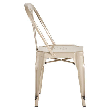 Champagne Finish Metal Chair | Grange