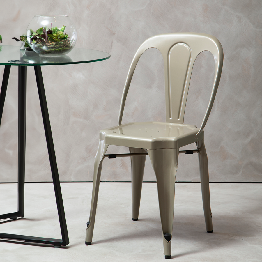 Champagne Finish Metal Chair | Grange