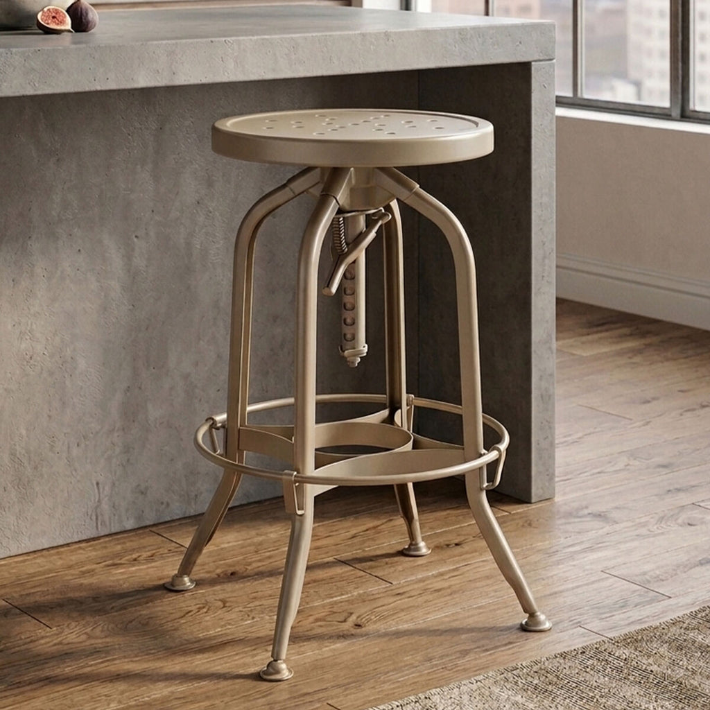 Champagne Finish Adjustable Bar Stool | Gator