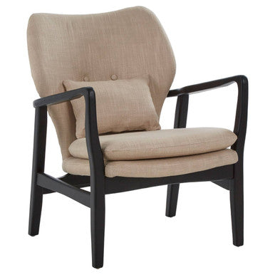 Stockholm Beige Chair With Black Wooden Frame - Nest UK