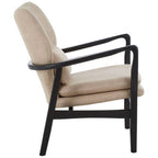 Stockholm Beige Chair With Black Wooden Frame - Nest UK