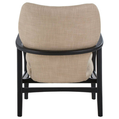 Stockholm Beige Chair With Black Wooden Frame - Nest UK