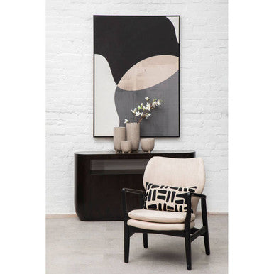 Stockholm Beige Chair With Black Wooden Frame - Nest UK