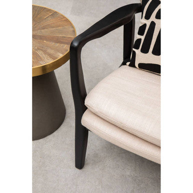 Stockholm Beige Chair With Black Wooden Frame - Nest UK
