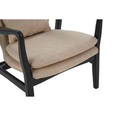 Stockholm Beige Chair With Black Wooden Frame - Nest UK