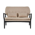 2 Seater Beige Sofa with Black Wood Frame | Stockholm