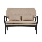 2 Seater Beige Sofa with Black Wood Frame | Stockholm