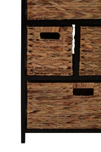 Black Storage Unit with 6 Water Hyacinth Drawers | Padstow