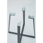 Clear Glass Top and Matte Black Square Steel Dining Table | Metropolitan