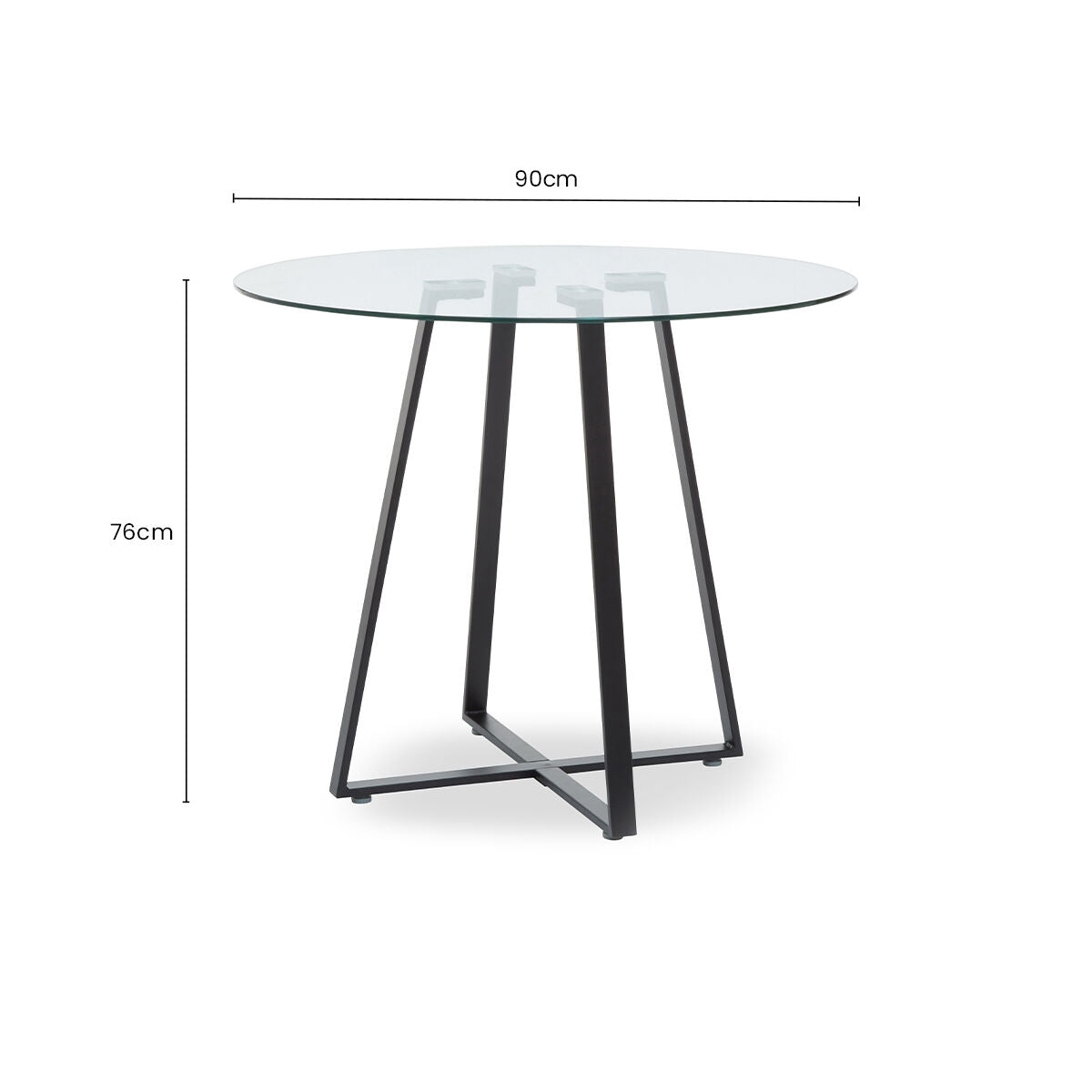 Clear Glass Top Matte Black Lattice Steel Dining Table | Metropolitan