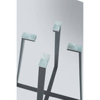 Clear Glass Top Matte Black Lattice Steel Dining Table | Metropolitan