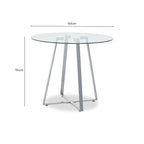 Glass Top and Grey Stainless Steel Dining Table | Metropolitan