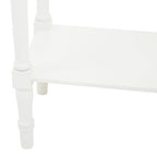 White Wooden Rectangular Console Table with Lower Shelf and Spindle Legs | Heritage