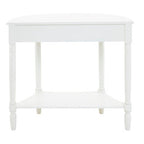 Half Moon White Wooden Console Table with One Drawer and Lower Shelf | Heritage