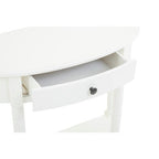 Half Moon White Wooden Console Table with One Drawer and Lower Shelf | Heritage
