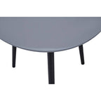 Set of 2 Grey Wooden Triangular Nesting Tables with Black Natural Wood Legs | Nostra