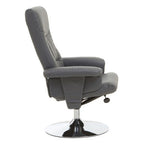Grey Leather Effect Reclining Chair | Denton