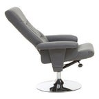 Grey Leather Effect Reclining Chair | Denton