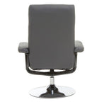 Grey Leather Effect Reclining Chair | Denton