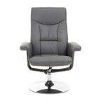 Grey Leather Effect Reclining Chair | Denton