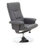 Grey Leather Effect Reclining Chair | Denton