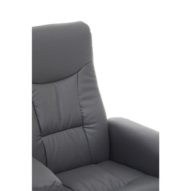 Grey Leather Effect Reclining Chair | Denton