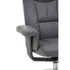 Grey Leather Effect Reclining Chair | Denton